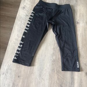 Reebok Kids Charcoal Leggings with Bold Print